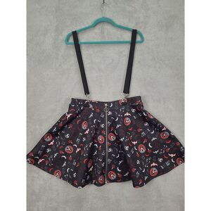 Emily The Strange Women O-Ring Suspender Skirt Allover Print Womens Size Large‎